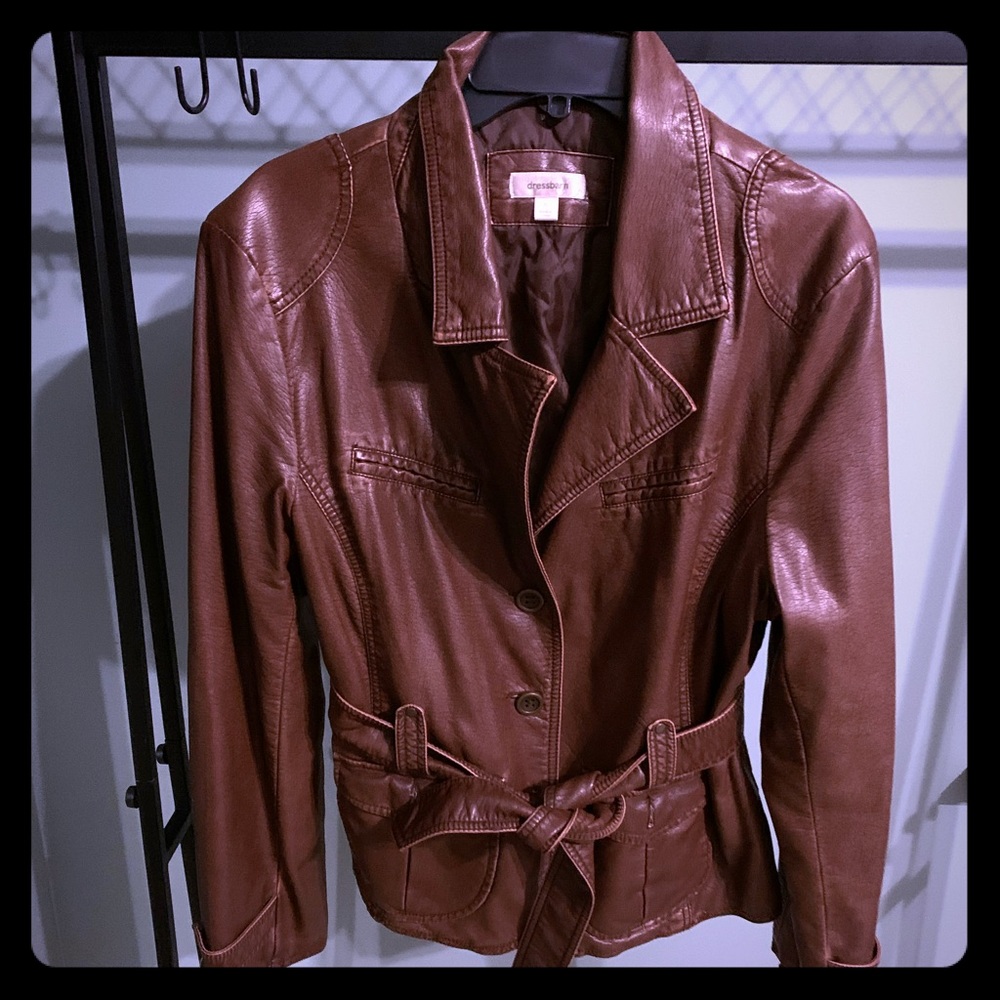Brown Faux Leather Jacket